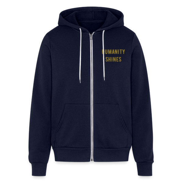 SWEATSHIRT - Humanity Shines Organization - (Unisex Zip Hoodie) - navy
