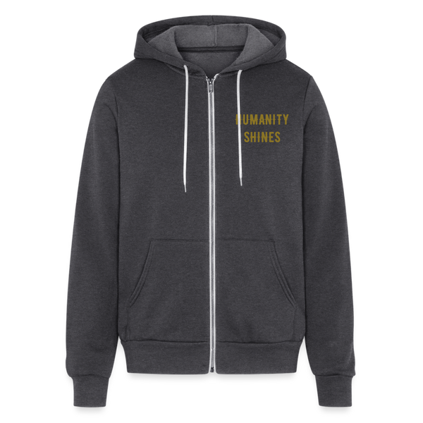 SWEATSHIRT - Humanity Shines Organization - (Unisex Zip Hoodie) - charcoal grey