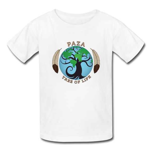 Youth T-shirt - PAZA Tree of Life Logo - white