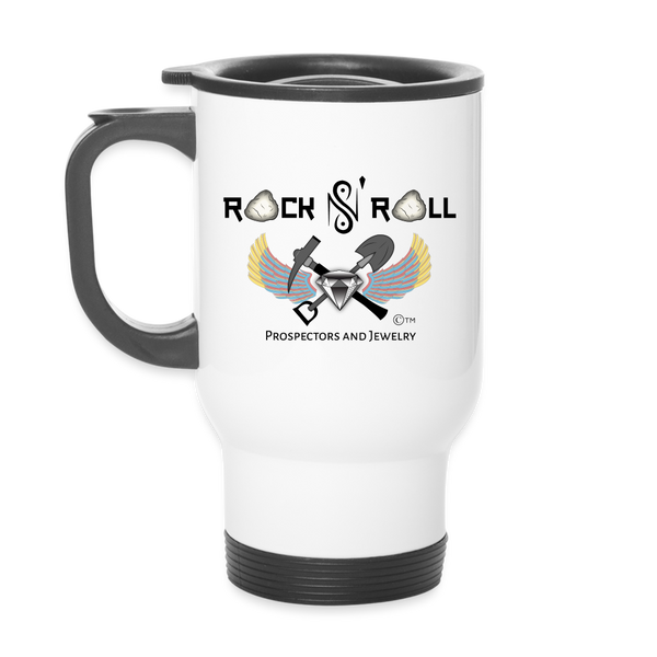 Mug - Travel - Rock & Roll Prospecting  (14 oz.) - white