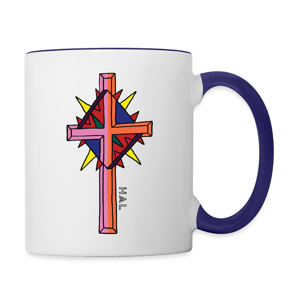 Mug - HALelujah! Designs - This Little Light (11 oz.) - white/cobalt blue