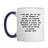 Mug - HALelujah! Designs - Keys of the Kingdom - Matthew 16:19 (11 oz.) - white/cobalt blue