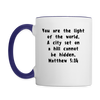 Mug - HALelujah! Designs - This Little Light (11 oz.) - white/cobalt blue