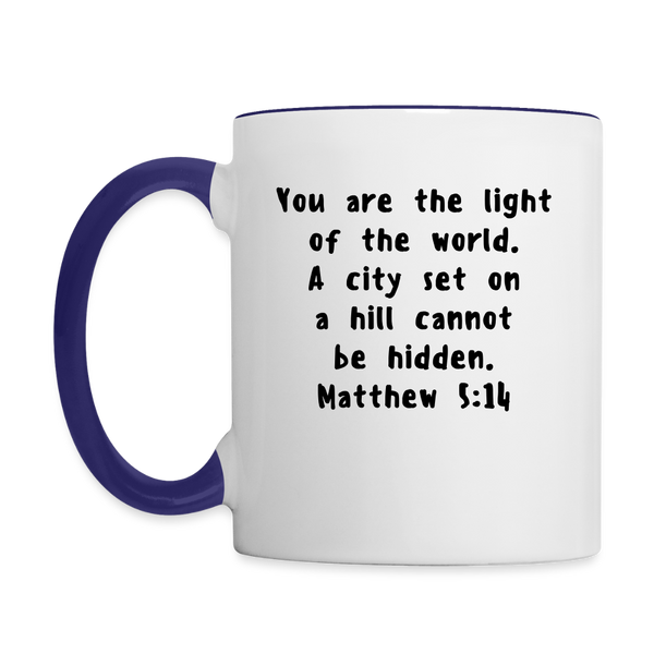 Mug - HALelujah! Designs - This Little Light (11 oz.) - white/cobalt blue