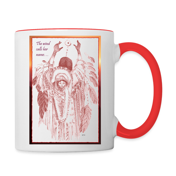 Mug - Sacajawea, The Wind Calls Her Name (11 oz.) - white/red