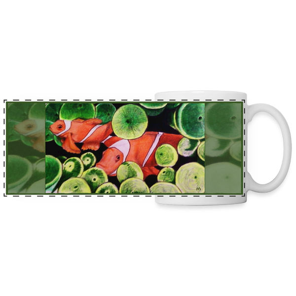 Mug - Tropical Fish Art by Fitz (11 oz.) - white