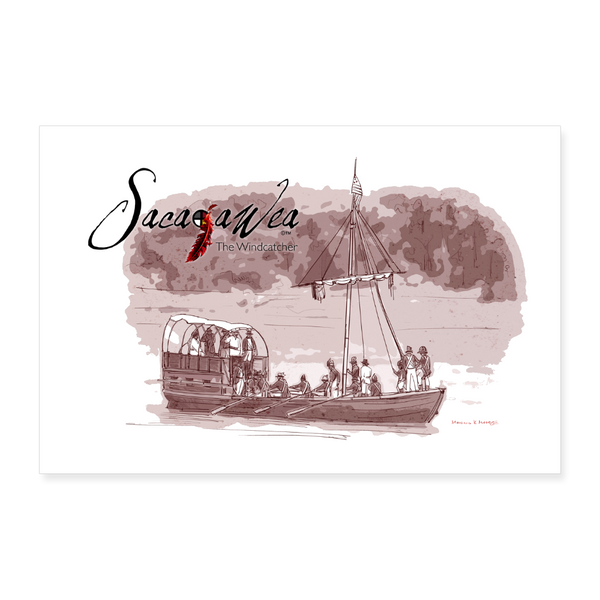 Poster - (12 x 8) Keelboat Arrives - white