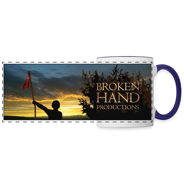 Mug - Broken Hand Productions Logo (11 oz.) - white/cobalt blue