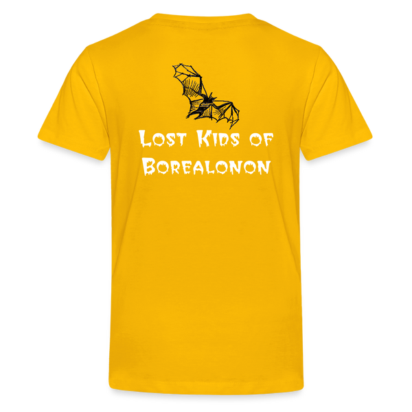 Youth T-shirt - Crabtree, Lost Kids of Borealonon - sun yellow