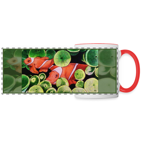 Mug - Tropical Fish Art by Fitz (11 oz.) - white/red