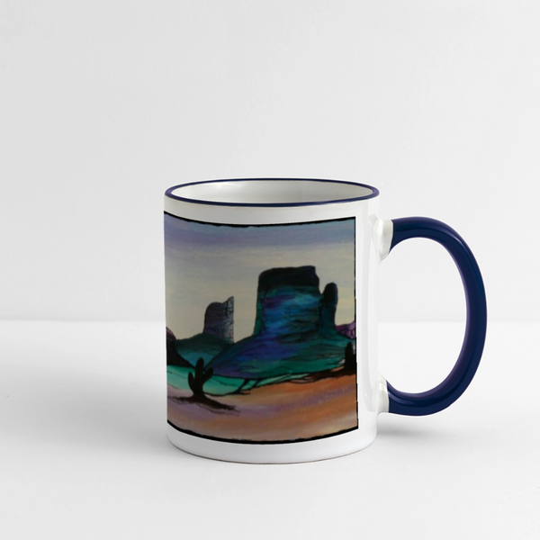 Mug - Painted Desert Art by Fitz (12 oz. ) - white/cobalt blue