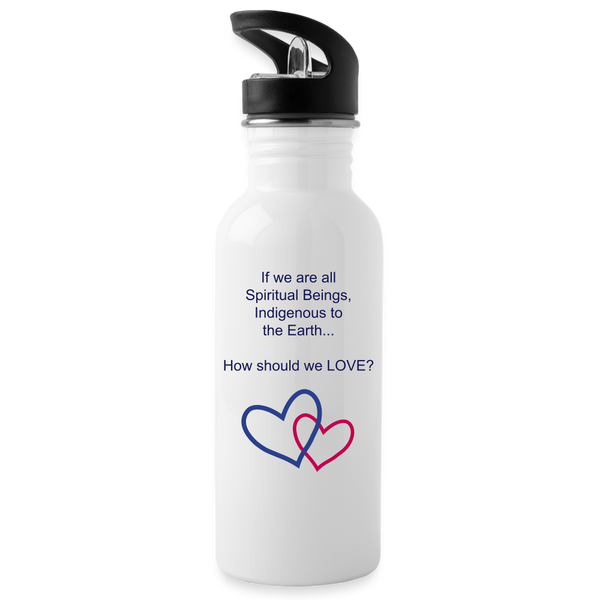 Water Bottle - Vol. I Awakening - Embrace the World with Love Words and the World will be Changed o (20 oz.) - white