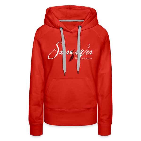Sweatshirt - Sacajawea, The Windcatcher White Logo (Woman's Hoodie)) - red
