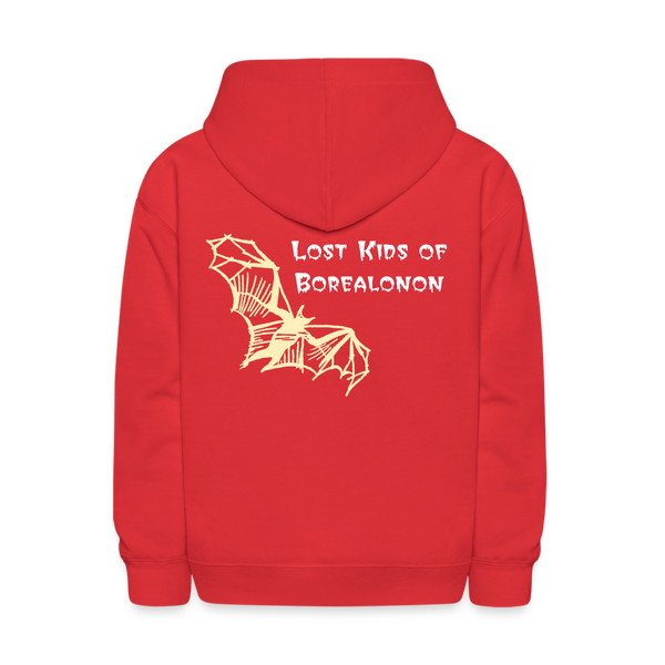 Youth Hoodie - Crabtree, Lost Kids of Borealonon - red