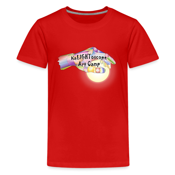 Youth T-Shirt - KaLIGHToscope Art Camp - red