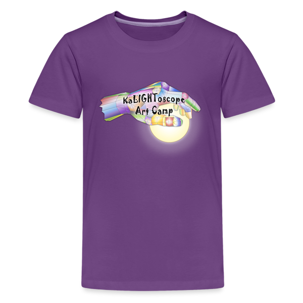 Youth T-Shirt - KaLIGHToscope Art Camp - purple
