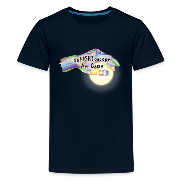 Youth T-Shirt - KaLIGHToscope Art Camp - deep navy