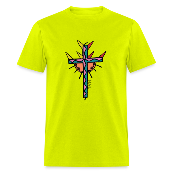 T-shirt - HALelujah! Designs - Cross of Love (Women's) - safety green