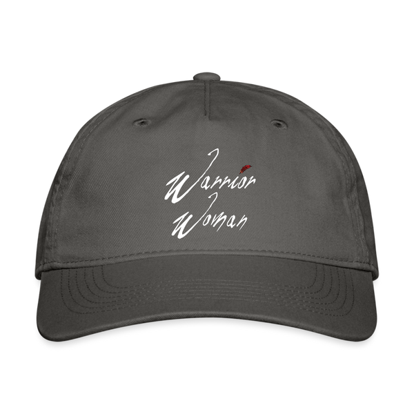 Hat - Warrior Woman Organic White Logo - Printed - charcoal