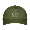 Hat - Warrior Woman Organic White Logo - Printed - olive green