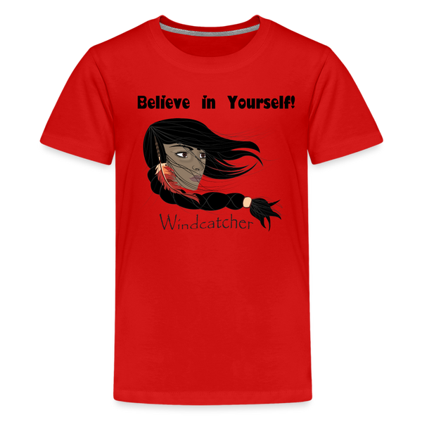 Youth T-shirt - The Grass Maiden, Sacajawea - red