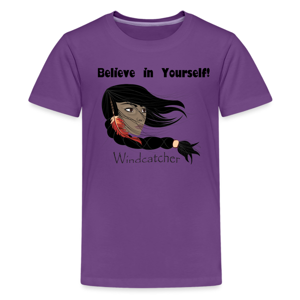 Youth T-shirt - The Grass Maiden, Sacajawea - purple