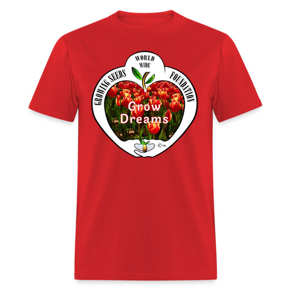 T-shirt - Growing Seeds Worldwide - Grow Dreams (Unisex) - red