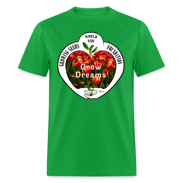 T-shirt - Growing Seeds Worldwide - Grow Dreams (Unisex) - bright green