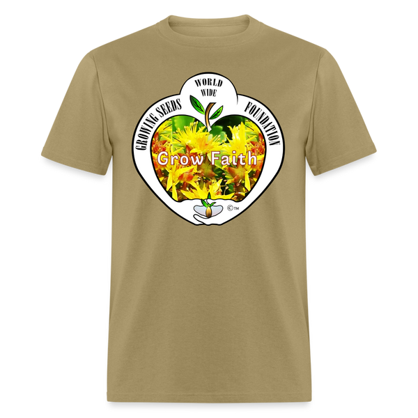 T-shirt - Growing Seeds Worldwide - Grow Faith (Unisex) - khaki