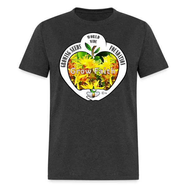 T-shirt - Growing Seeds Worldwide - Grow Faith (Unisex) - heather black