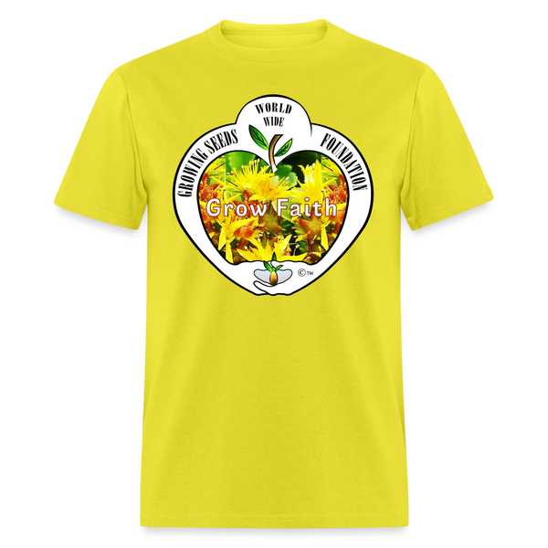 T-shirt - Growing Seeds Worldwide - Grow Faith (Unisex) - yellow