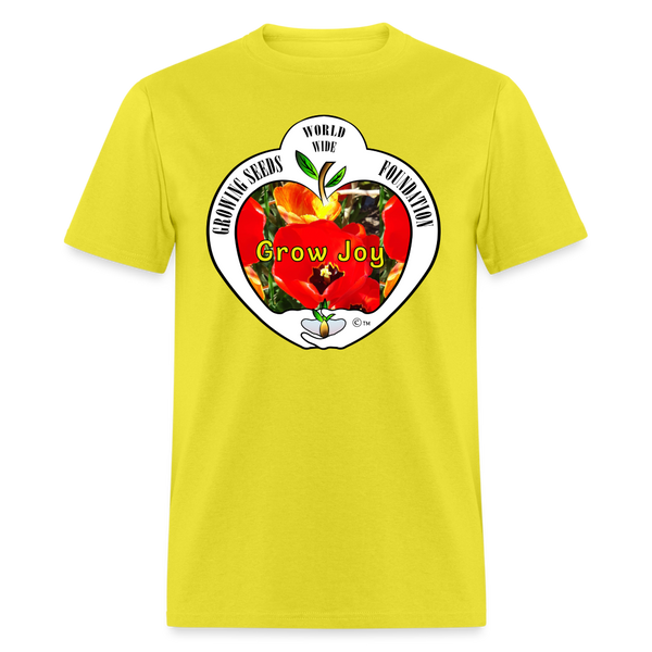 T-shirt - Growing Seeds Worldwide - Grow Joy (Unisex) - yellow