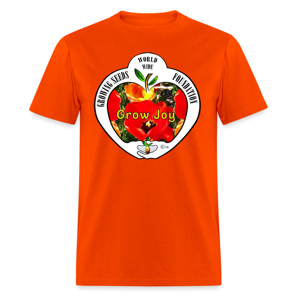 T-shirt - Growing Seeds Worldwide - Grow Joy (Unisex) - orange