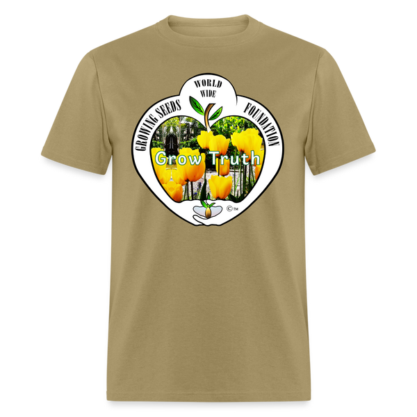 T-shirt - Growing Seeds Worldwide - Grow Truth (Unisex) - khaki