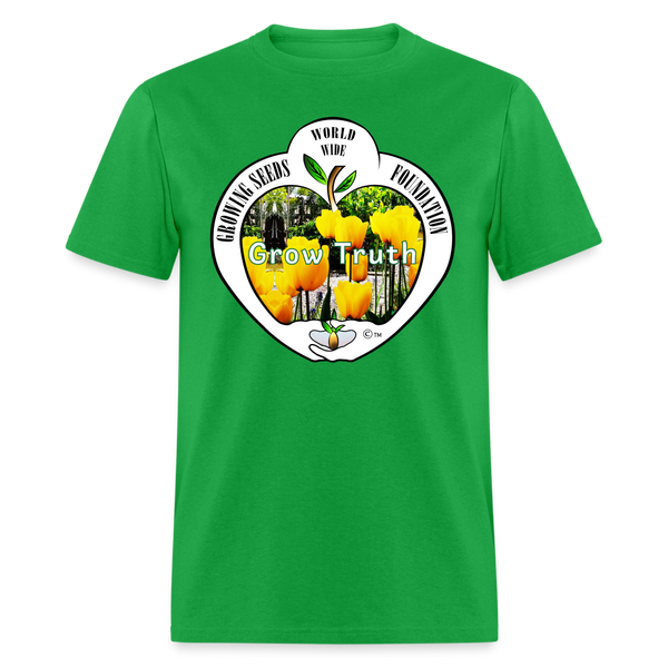 T-shirt - Growing Seeds Worldwide - Grow Truth (Unisex) - bright green