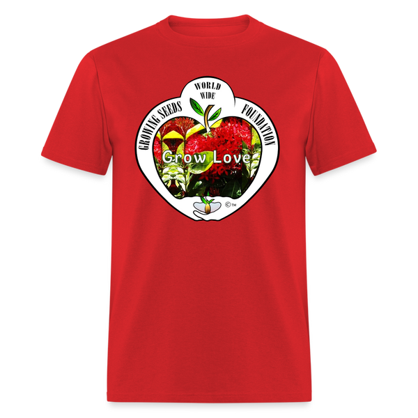 T-shirt - Growing Seeds Worldwide - Grow Love (Unisex) - red