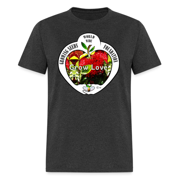 T-shirt - Growing Seeds Worldwide - Grow Love (Unisex) - heather black