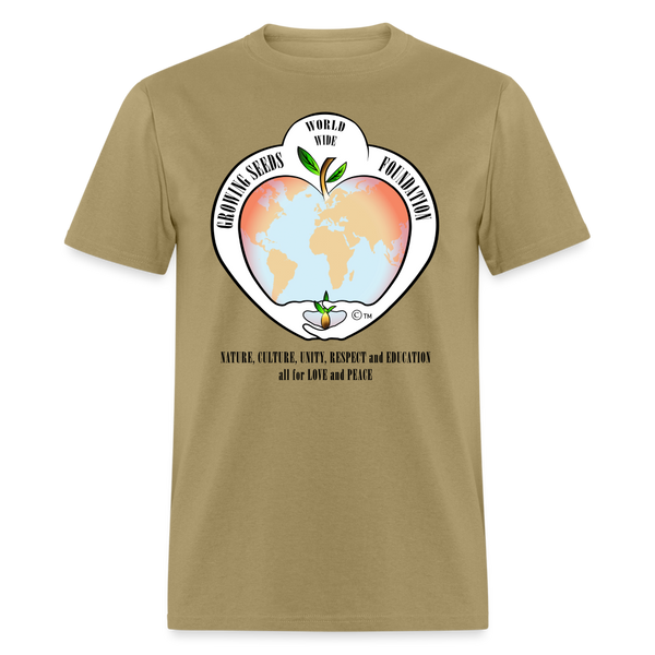 T-shirt - Growing Seeds Worldwide Logo (Unisex) - khaki