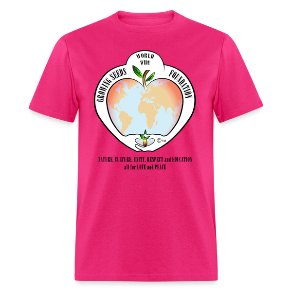 T-shirt - Growing Seeds Worldwide Logo (Unisex) - fuchsia