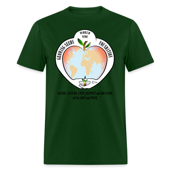 T-shirt - Growing Seeds Worldwide Logo (Unisex) - forest green