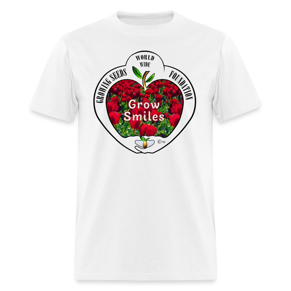 T-shirt - Growing Seeds Worldwide - Grow Smiles (Unisex) - white