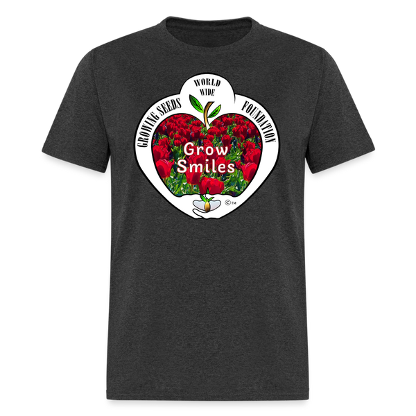 T-shirt - Growing Seeds Worldwide - Grow Smiles (Unisex) - heather black