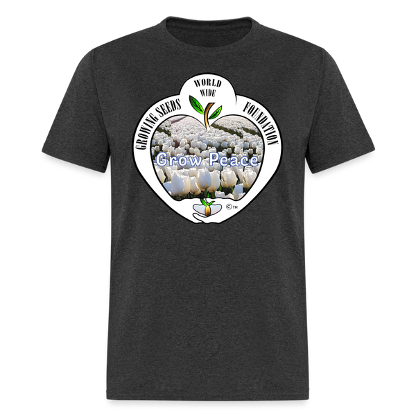 T-shirt - Growing Seeds Worldwide - Grow Peace (Unisex) - heather black