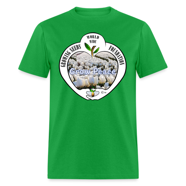 T-shirt - Growing Seeds Worldwide - Grow Peace (Unisex) - bright green