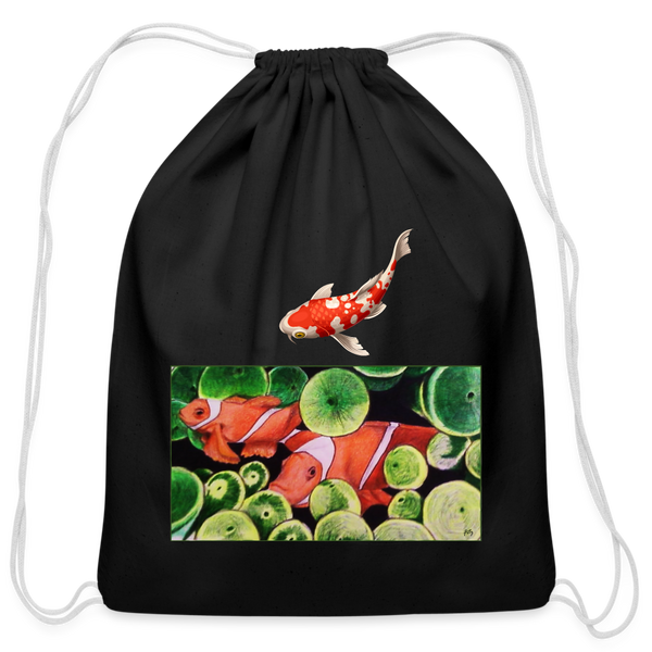 Bag - Tropical Fish by Fitz (Drawstring) - black