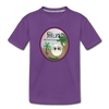 Youth T-shirt - Petunia the Pink Tyrannosaurus Rex - purple