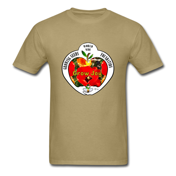 T-shirt - Growing Seeds Worldwide - Grow Joy (Unisex) - khaki