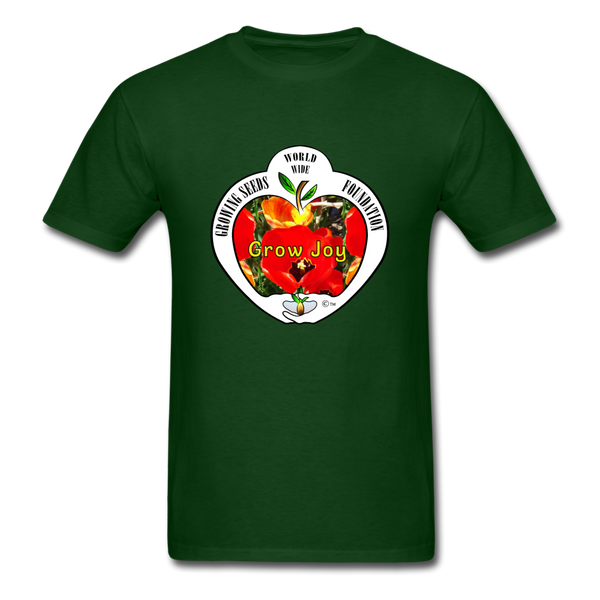 T-shirt - Growing Seeds Worldwide - Grow Joy (Unisex) - forest green