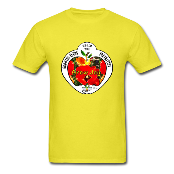 T-shirt - Growing Seeds Worldwide - Grow Joy (Unisex) - yellow