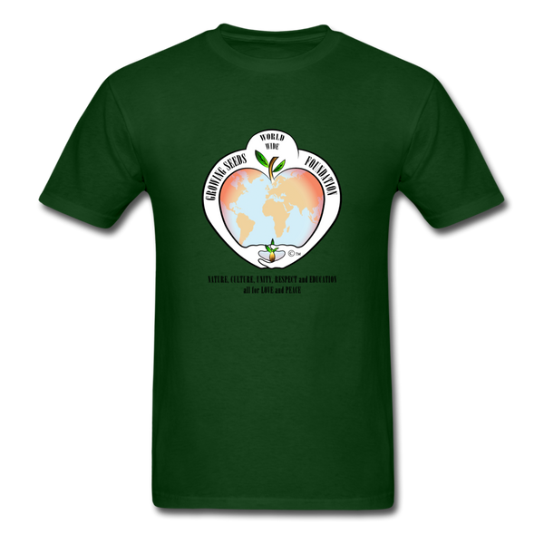 T-shirt - Growing Seeds Worldwide Logo (Unisex) - forest green